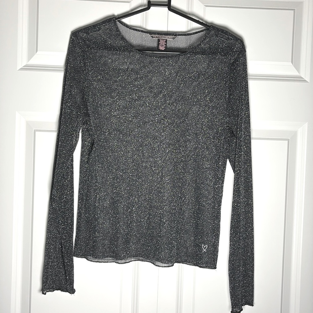 Victoria's Secret Sheer Glittering Midnight Top